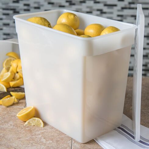 Carlisle FoodService Products Storplus Rectangular Food Storage Container with Stackable Design for Kitchens, Restaurants, Catering, Plastic, 18 Quarts, White in Kuwait