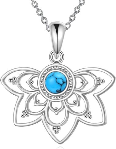 قلادة WTENY Mandala S925 من الفضة الإسترلينية على شكل زهرة الحياة هدية عيد ميلاد لابنتها الصديقة in Kuwait