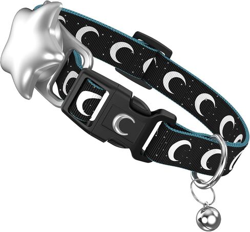 Airtag Cat Collar, Kitten Collar Breakaway with Apple Air Tag Holder and Bells for Boy Girl Cats,Pet Cat Tracker GPS,0.6 Inches in Width and Lightweight, Cresent Design in Saudi Arabia