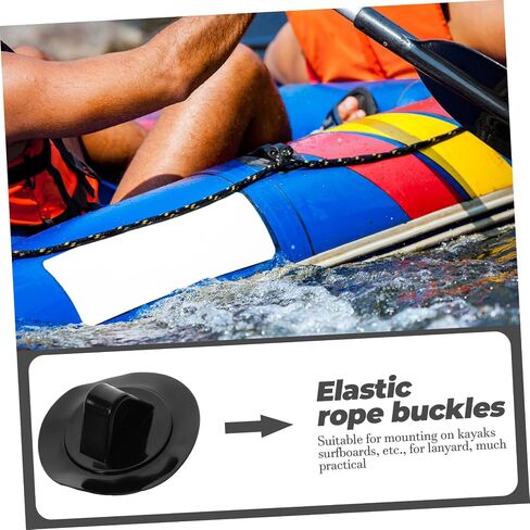 Toddmomy 10pcs PVC String Clip Motor Kit Button Kit Inflatable Boat Accessories Kayak Bungee Cord Kit Kayak Rope Fix Buckles Kayaking Accessories Canoe Cord Buckles Canoe Cord Buttons Black in Saudi Arabia