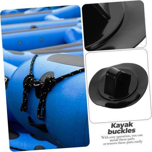 Toddmomy 10pcs PVC String Clip Motor Kit Button Kit Inflatable Boat Accessories Kayak Bungee Cord Kit Kayak Rope Fix Buckles Kayaking Accessories Canoe Cord Buckles Canoe Cord Buttons Black in Saudi Arabia