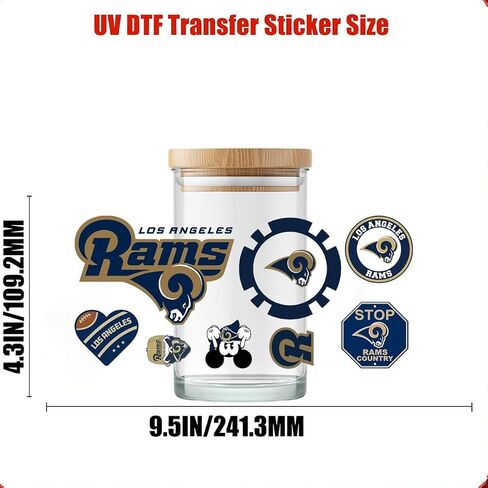 Cup Wraps for 16 Oz Glass UV DTF Cup Wrap Transfer Football Waterproof Rub on Transfers Stickers Sport Theme Decals for Tumbles Wood Furniture Xmas Vintage Craft 4 Sheets in Saudi Arabia