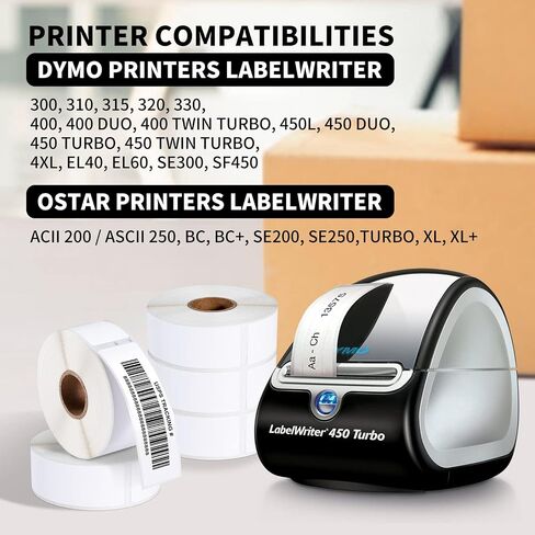 Phomemo Compatible for Dymo Labels 30252 (1-1/8 x 3-1/2") Label for Dymo Labelwriter 450 Turbo Printer - Barcode Address Labels (12 Rolls, 4200 Labels) in Saudi Arabia