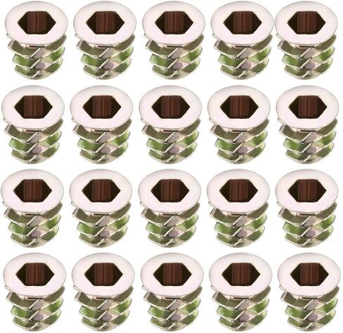 uxcell Furniture Threaded Insert Nuts Zinc Alloy M8 Internal Threads 23mm Length 20pcs in Saudi Arabia