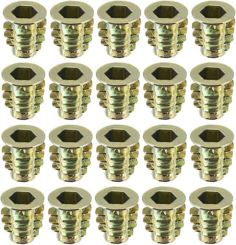uxcell Furniture Threaded Insert Nuts Zinc Alloy M8 Internal Threads 23mm Length 20pcs in Saudi Arabia