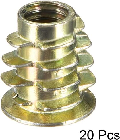 uxcell Furniture Threaded Insert Nuts Zinc Alloy M8 Internal Threads 23mm Length 20pcs in Saudi Arabia