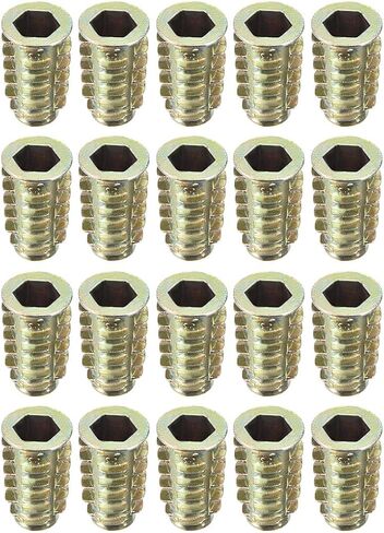 uxcell Furniture Threaded Insert Nuts Zinc Alloy M8 Internal Threads 23mm Length 20pcs in Saudi Arabia