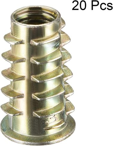 uxcell Furniture Threaded Insert Nuts Zinc Alloy M8 Internal Threads 23mm Length 20pcs in Saudi Arabia