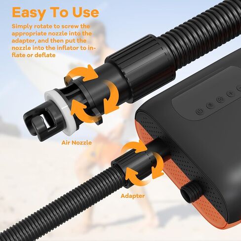 مجموعة محول مضخة SUP القابلة للنفخ من OFISPEED، محول لوح التجديف القائم، 6 فوهات هواء Sup، فوهات محول مضخة هواء قابلة للاستبدال بسهولة للوحة التجديف، قارب قابل للنفخ، قوارب الكاياك in Kuwait