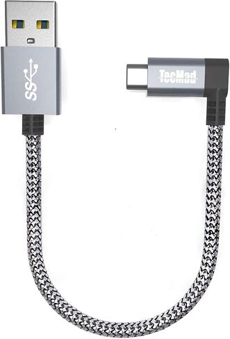 TecMad USB C Cable Short, Short USB to USB C Cable Fast Charging Cable Right Angle, 5Gbps Data Cable, Nylon Braided Compatible with Samsung Galaxy S20 S10 S9 S8 Plus S10E, Note 20 10 10+ 9 8, ect. in Saudi Arabia