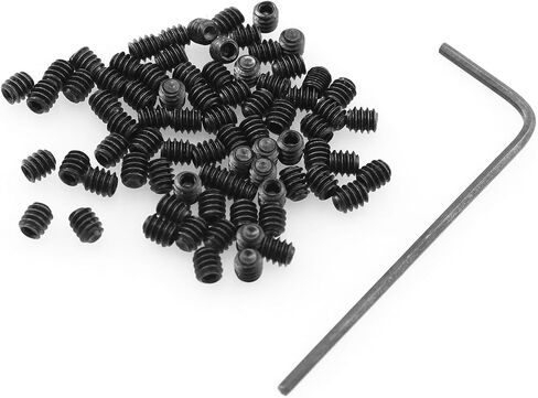 برغي نقطة غطاء RLECS 50 قطعة 4#-40x1/8 بوصة براغي نقطة كأس محرك سداسي داخلي من الفولاذ المقاوم للصدأ مع مفتاح ربط سداسي 1.27 مم، برغي نكش ذو نقطة مسطحة in Saudi Arabia
