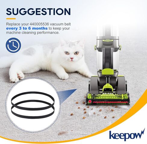 KEEPOW Vacuum Belt for Hoover Dual Power Max Carpet Cleaner FH51000, FH51001, FH51002, FH51010, FH51000RM, FH51000NC, FH51001, FH54000, Replacement Parts 440005536 (2 Pack) in Saudi Arabia