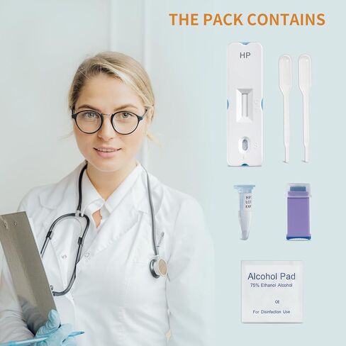 مجموعات اختبار ACCU-ANSWER H Pylori، طقم اختبار H. Pylori الذاتي، طقم اختبار منزلي للكشف عن هيليكوباكتر بيلوري، طقم اختبار H-Pylori، لا تحتاج إلى الذهاب إلى المختبر، دقيق وسهل الاستخدام. B0CRPM8HFG in Kuwait