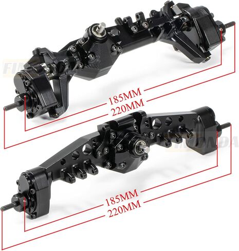 محور بوابة الأوفست من الألومنيوم مع حامل وصلة علوية قابل للتعديل لـ 1/10 RC Car Crawler SCX10 III AR45P Rock Buggy LCG Cheater Rigs (SCX10 III Axle D) in Saudi Arabia