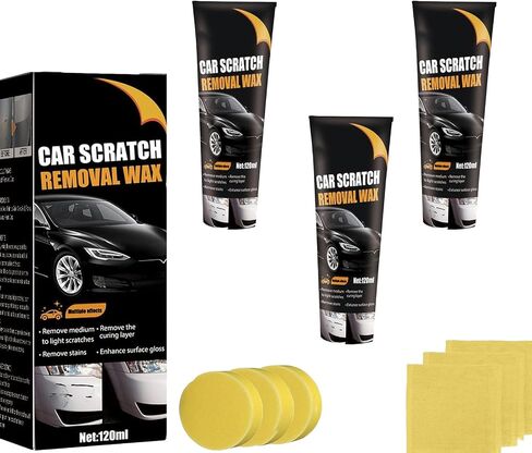 3pcs Car Scratch Repair Paste 2024 Upgraded Car Scratch Repair Paste Polishing Wax, 120ML Car Scratch Remover Set with Wipe & Sponge for Slight Scratches in Saudi Arabia