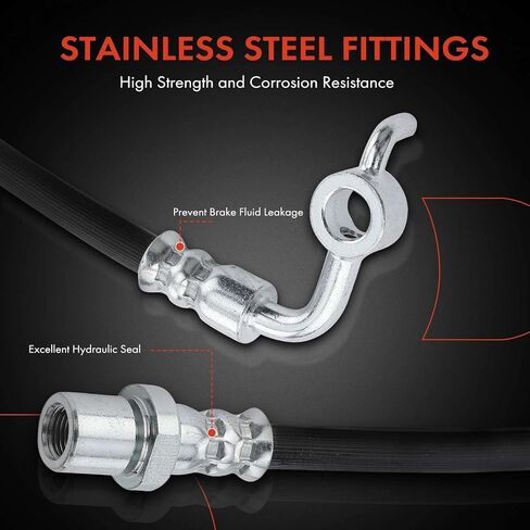 A-Premium Rear Driver Outer Brake Hydraulic Hose Compatible with Subaru Models - Legacy 2007-2009, Outback 2005-2009 - Replace# 26541AG040 in Saudi Arabia
