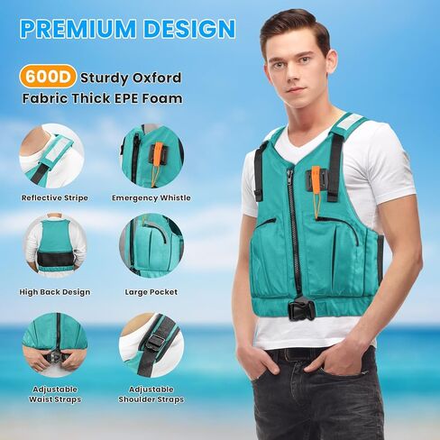 FRITTON Watersport Vest with Breathable Mesh & Durable 600D Fabric for Fishing, Canoeing, Boating, Stand-up Paddling in Saudi Arabia