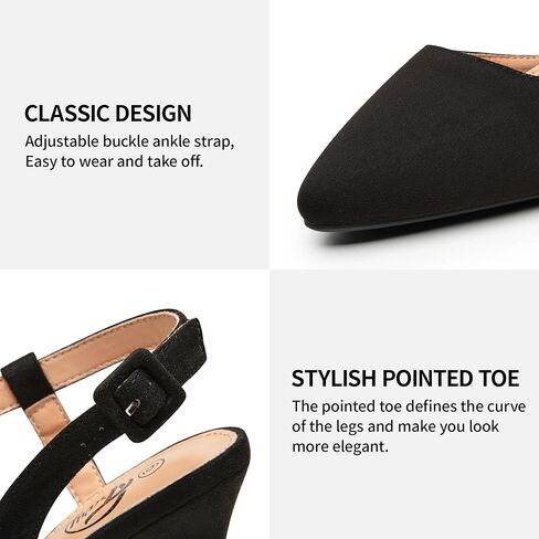 Trary Womens High Heels Pointed Toe Slingback Heels for Women Sexy Stiletto Heels Buckle Ankle Strap Closed Toe Office Party Prom Wedding Dress Pumps Shoes in Saudi Arabia
