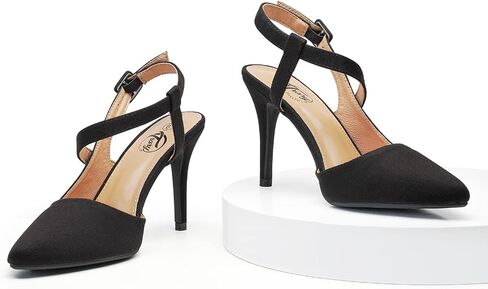 Trary Womens High Heels Pointed Toe Slingback Heels for Women Sexy Stiletto Heels Buckle Ankle Strap Closed Toe Office Party Prom Wedding Dress Pumps Shoes in Saudi Arabia