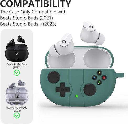 غطاء حافظة Beats Studio Buds Plus، 2021/2023 New Beats Studio Buds، ملحقات حافظة من السيليكون لسماعات الأذن اللاسلكية مع سلسلة مفاتيح، رمادي داكن in Kuwait