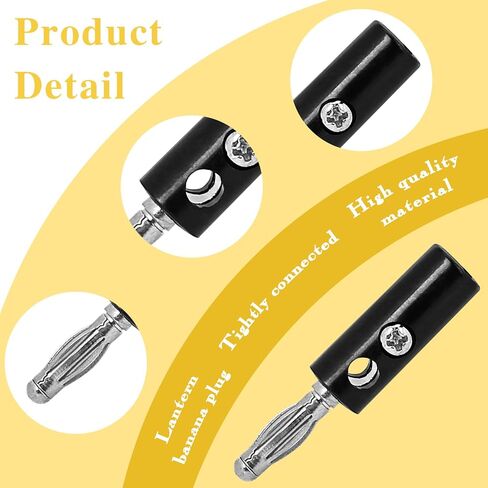 Mozeat Lens 10 قطع 4 مم مكبر صوت الموز المقابس - نوع المسمار المفتوح، سدادات الموز لسلك مكبر الصوت مطلي بالذهب سلك مكبر الصوت موصلات قابس الموز in Saudi Arabia