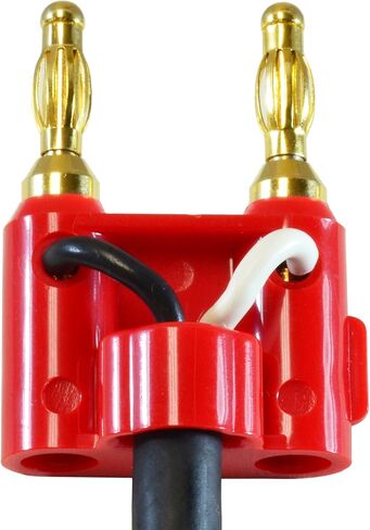 موصلات مكبر الصوت GLS Audio Gold Banana Plug ذات الرأس المزدوج ومشابك الموز - ملاحظة: .75 بوصة من الطرف إلى الطرف (3/4 بوصة) - 16 حزمة (8 أحمر و8 أسود). in Kuwait
