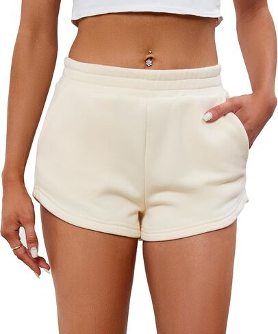 Women's 2024 Sweat Shorts High Waisted Lounge Casual Soft Cotton Shorts with Pockets in Saudi Arabia