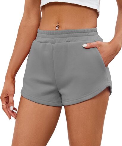 Women's 2024 Sweat Shorts High Waisted Lounge Casual Soft Cotton Shorts with Pockets in Saudi Arabia