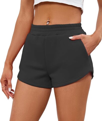Women's 2024 Sweat Shorts High Waisted Lounge Casual Soft Cotton Shorts with Pockets in Saudi Arabia