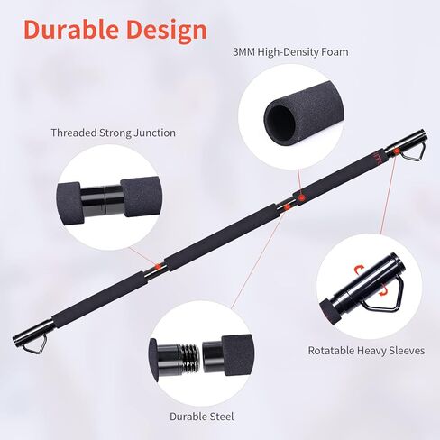 شريط شريط مقاومة لتمارين الجسم، القرفصاء، رفع الأثقال، تدريب القوة (طول 43 بوصة، الحد الأقصى للحمل 500 رطل) مع إسفنج سهل الإمساك، ملحقات تدريب محمولة للياقة البدنية في صالة الألعاب الرياضية المنزلية in Kuwait