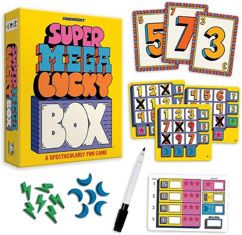 Gamewright - SUPER MEGA LUCKY BOX - The Spectacularly Strategic Game of Probability, Plannning and a Touch of Luck! Cooperative, Excellent Multi-Player to Large Group Gameplay in Saudi Arabia