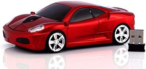 Jinfili Sleep Sport Car Shaped Wireless Computer Mouse Ergonomic Gaming Optical Mouse USB 2.4G Mini Receiver Office Accessories for PC Windows Laptop Notebook Mac in Kuwait