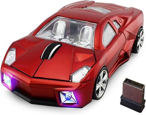 Sleep Sport Car Shaped Wireless Computer Mouse Ergonomic Gaming Optical Mouse USB 2.4G Mini Receiver Office Accessories for PC Windows Laptop Notebook Mac in Saudi Arabia