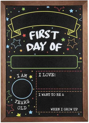 First Day Last Day of School Chalkboard Double Sided Sign with Frame - 14" x 10" in Saudi Arabia