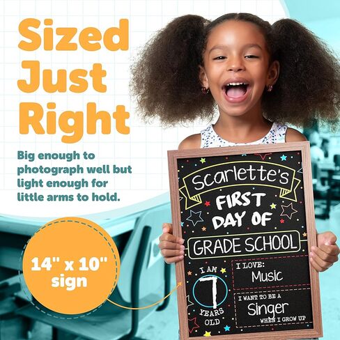First Day Last Day of School Chalkboard Double Sided Sign with Frame - 14" x 10" in Saudi Arabia