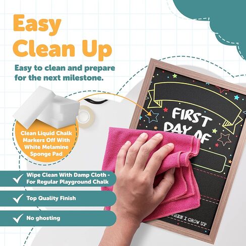 First Day Last Day of School Chalkboard Double Sided Sign with Frame - 14" x 10" in Saudi Arabia