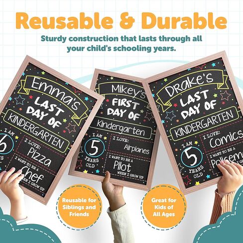 First Day Last Day of School Chalkboard Double Sided Sign with Frame - 14" x 10" in Saudi Arabia