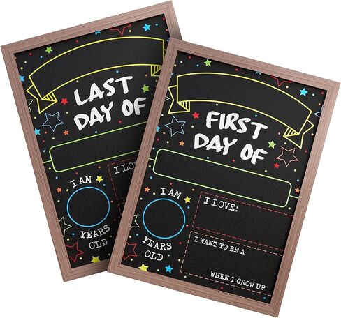 First Day Last Day of School Chalkboard Double Sided Sign with Frame - 14" x 10" in Saudi Arabia