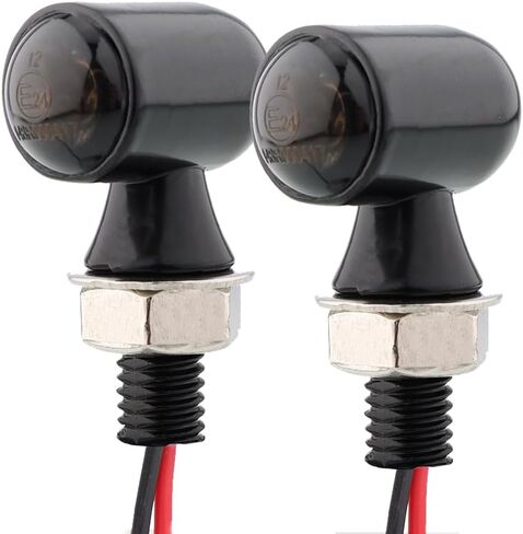 دراجة نارية صغيرة LED إشارات الانعطاف الصغيرة مؤشر أمامي وخلفي صغير متوافق مع هارلي ديفيدسون هوندا كاواساكي سوزوكي تريومف ياماها كروزر تشوبرز دراجة الشارع (عدسة دخان أسود) in Kuwait