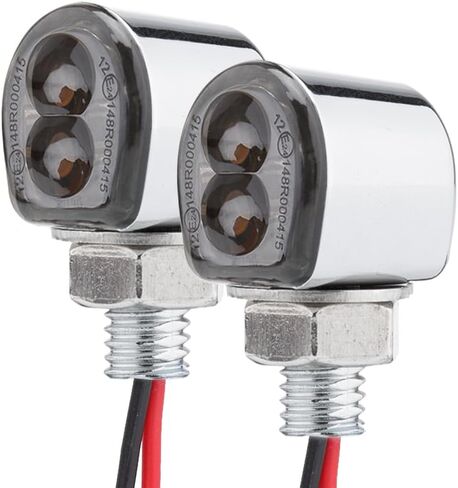 دراجة نارية صغيرة LED إشارات الانعطاف الصغيرة مؤشر أمامي وخلفي صغير متوافق مع هارلي ديفيدسون هوندا كاواساكي سوزوكي تريومف ياماها كروزر تشوبرز دراجة الشارع (عدسة دخان أسود) in Kuwait