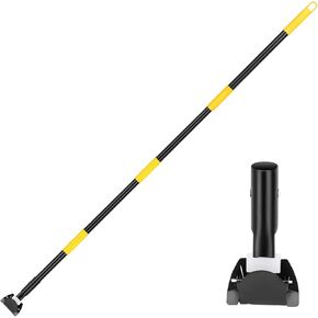 Clip on Dust Mop Handle Heavy Duty - 59 Inch Commercial Dust Mop Frame Handle - Industrial Mop Stick Replacement for Floor Cleaning - Professional Mops Head Replacement Holder (Yellow) in Saudi Arabia