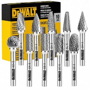 10 عبوات من شفرات كربيد التنجستن DEWALT مقاس 3 مع ساق مقاس 1/4 بوصة لأعمال المعادن الصعبة (DXCBTJ3-10) in Saudi Arabia