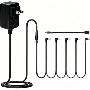 Stormee SPD-1 DC 9V 1.2A Guitar Pedal Power Supply with 5 Way Daisy Chain Cables, AC Wall Charger Power Adapter for Most Guitar Effect Pedals (Tip Negative) in Kuwait