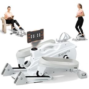 Ksports Mini Elliptical مع مقابض ومقعد اختياريين، 3 مستويات انحدار يدوي، مقاومة مغناطيسية هادئة قابلة للتعديل، وشاشة LED - تصميم صديق للمفاصل ومتعدد الاستخدامات in Kuwait