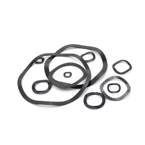 Wave Washer, M3-M16 Black Steel 65MN Metal Wave Washers Spring Washer Elastic Gasket Round Cushion Three Crest in Kuwait