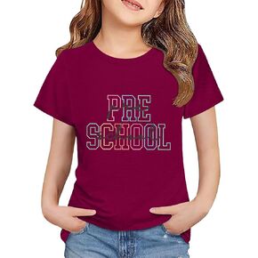 Toddler Back to School Shirt Kids Boys Girls First Day of Preschool Tshirt Youth Cute Graphic Tee (a-Wine, 12-13 Years) in Kuwait