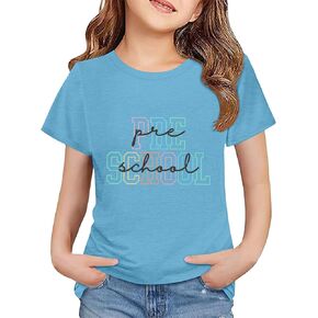 Toddler Back to School Shirt Kids Boys Girls First Day of Preschool Tshirt Youth Cute (a-Light Blue, 10-11Years) in Kuwait
