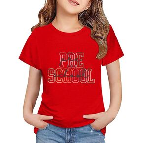 Toddler Back to School Shirt Kids Boys Girls First Day of Preschool Tshirt Youth Cute Graphic Tee (a-Red, 3-4 Years) in Kuwait