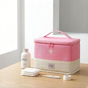 Empty first aid kit, mini portable medical kit, suitable for outdoor camping and hiking emergencies, multifunctional emergency medicine storage bag, pink-XL in Kuwait
