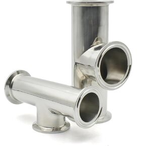 1pcs 1.5"- 4" SS304 3-Way Union Low Neck Tee Fitting Pipe Fittings 50.5-119MM With 3 Clamps in Kuwait
